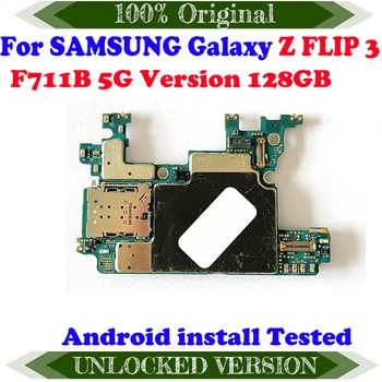 Бесплатная Доставка 128 ГБ Оригинальная Логическая Основная Плата Для Samsung Galaxy Z Flip 3 F711B Материнская Плата 5G С Полностью Разблокированной Пластиной