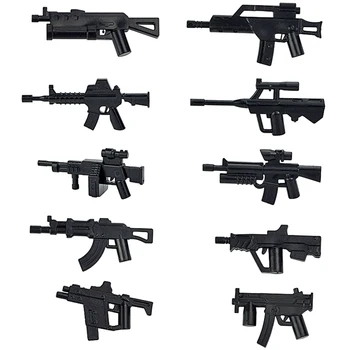 MOC City Military WW2 Модельная серия Вооружение Пистолет Сборка войн Строительные блоки Кирпичи Игрушки Подарки для детей Военные