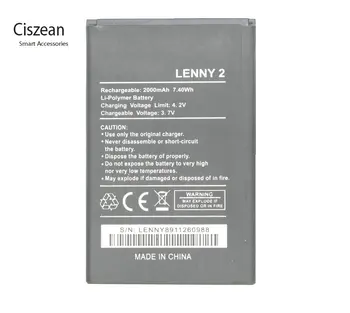 Ciszean 1x Новый 3,7 В 2000 мАч Сменный Аккумулятор lenny 2 Для Wiko LENNY2 Batterie Bateria Batterij Аккумуляторы Для мобильных Телефонов