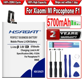HSABAT BM4E 5700 мАч Сменные Аккумуляторы Для Xiaomi MI Pocophone F1 Poco F1 Аккумулятор Мобильного Телефона + Быстрое Прибытие бесплатных инструментов