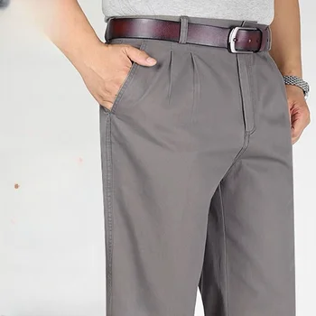 Весенняя мода 2023 года, однотонные костюмные брюки, Мужские повседневные брюки, Корейская уличная одежда с высокой талией, удобная Мужская одежда A194