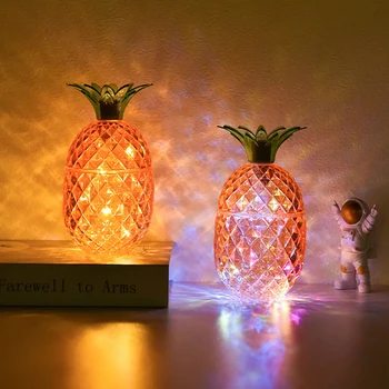 Новый светодиодный ночник с ананасом, кнопка, лампа на батарейках, подарок для детской комнаты, украшение дома, прикроватные лампы