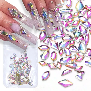 3D Nail Rhinestone AB Charms Crystal Luxury Nail Art Flatback Драгоценные камни для украшения ногтей своими руками, блестящий маникюр, наклейка для ногтей