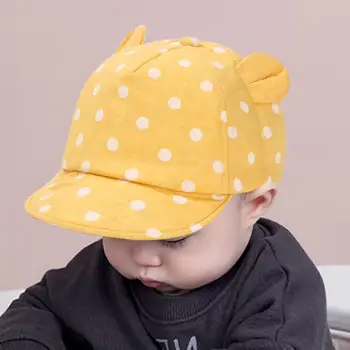 Для младенцев от 6 до 24 месяцев, детская солнцезащитная шляпа, милая шляпа в горошек для маленьких девочек и мальчиков с ушками, реквизит для фотосъемки новорожденных, бейсбольная шляпа