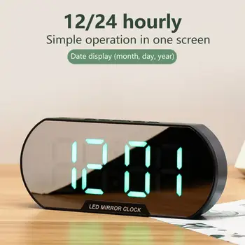 Креативный будильник Легкие светодиодные часы, не бросающиеся в глаза, простое управление Светодиодный не тикающий будильник с набором USB-кабелей