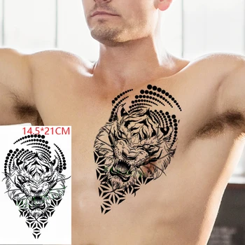 Водонепроницаемая временная татуировка, наклейка с изображением тигра, треугольника, круга, точечного рисунка, тату, флэш-тату, поддельные татуировки для мужчин и женщин