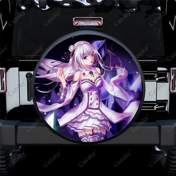 Аниме Re: Zero Girl Чехол для запасного колеса Водонепроницаемая защита от Солнца Пылезащитный Универсальный Декор для колесных шин Персонализированный чехол для шин