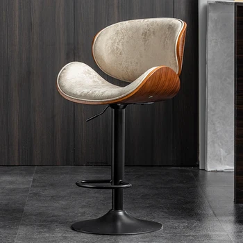 Современный минималистичный Домашний подъемник с вращающейся спинкой Высокий барный стул Барный стул Nordic Single Кожаная мебель Металл SYGM