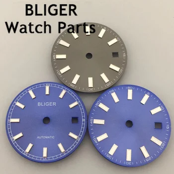 Циферблат часов BLIGER 29 мм сине-серый, подходит для механизма NH35