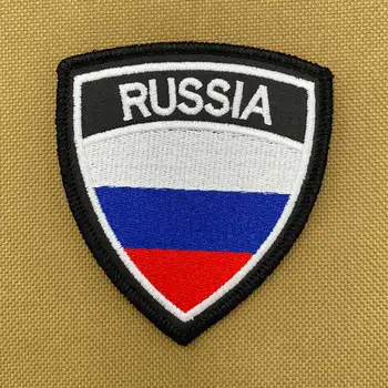 Винтажный значок с вышивкой ФЛАГА России, НАШИВКА F14-6