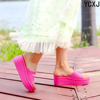 Женские тапочки на толстой подошве, Модные Женские тапочки корейской версии, Летние уличные сандалии, Женские тапочки Zapatos De Mujer