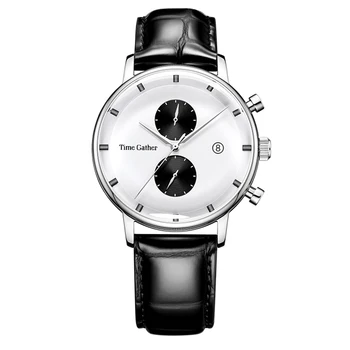 Часы с Хронографом Panda Мужские Деловые Часы Chrono 42 мм Кварцевые Наручные Часы Роскошные Изогнутые Часы Из Сапфирового Стекла Time Gather 2023