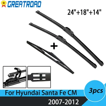 Комплект Передних и Задних Щеток Стеклоочистителя Для Hyundai Santa Fe CM 2007 2008 2009 2010 2011 2012 Лобовое Стекло 24 