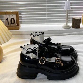 Туфли Мэри Джейн в стиле ретро 2023 года, новые туфли в стиле Лолиты с толстой подошвой, туфли-лодочки на платформе для студенток, японская кожаная обувь JK, женская обувь