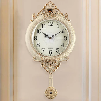 Тихие Классические настенные часы с кварцевым маятником, цифровые эстетичные настенные часы в деревенской гостиной, современное искусство, скандинавский Дизайн дома Horloge
