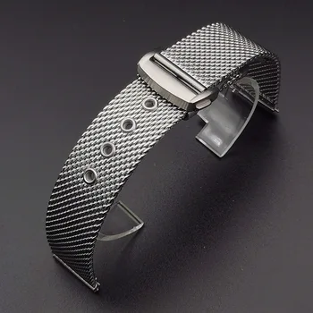 20мм 22мм Сетка Миланский ремешок для часов из нержавеющей стали для Omega Seamaster 007 Высококачественный металлический браслет для часов с застежкой-бабочкой