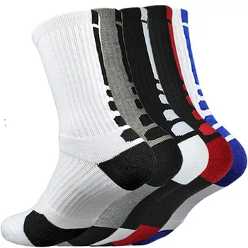 5 пар мужских спортивных носков с амортизирующей тканью, Баскетбольные, велосипедные, для бега, пеших прогулок, Теннисные, лыжные, женские, хлопковые, EU 39-45
