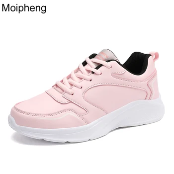 Женская обувь Moipheng, модные повседневные легкие кроссовки на плоской подошве, спортивная обувь на платформе для бега, весенне-осенние розовые кроссовки для девочек