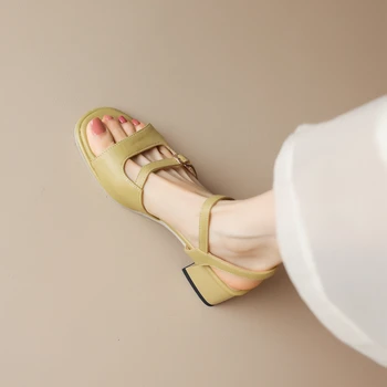 Модные женские туфли Mary Jane с двумя ремешками с пряжками, женские босоножки на высоком каблуке с открытым носком, однотонные вечерние туфли большого размера