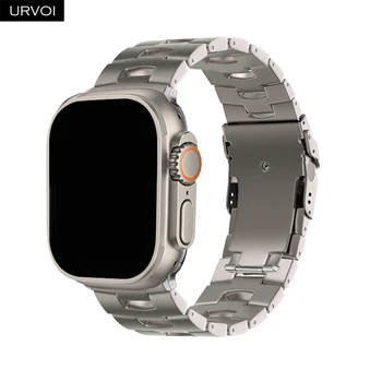 Ремешок URVOI для Apple Watch Ultra Series 8 7 6 SE54321 Full Titanium Edition ремешок для iWatch металлический браслет fasion на запястье