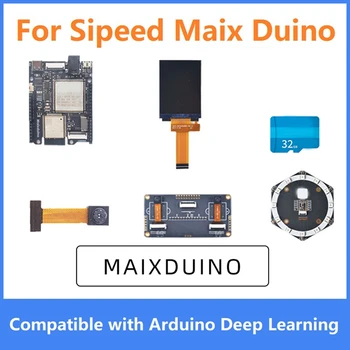 Для Sipeed Maix Duino Development Board Черный Модуль K210 С 2,4-Дюймовым Экраном + Микрофонная Матрица + Бинокулярная Камера + TF-карта