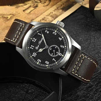Мужские часы San Martin 37 мм Pilot с кварцевым механизмом RONDA 6004, мужские наручные часы в стиле милитари в простом модном стиле, 20 светящихся полос 2023 г.
