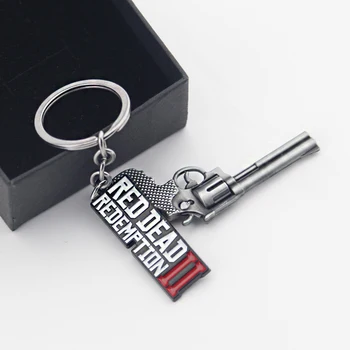 Новая игра Guns Брелок подвеска Ювелирные Изделия Сувениры Подарок Брелок для видеоигр Red Dead Redemption 2 3D GunModelLogoKeyringwholesale