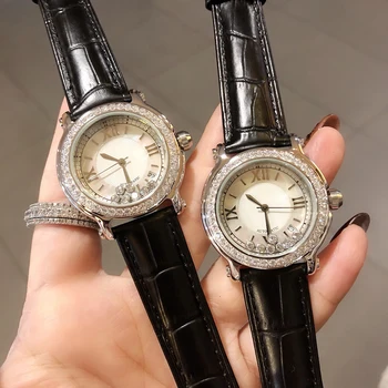 Брендовые Часы Из Натуральной Кожи, Роскошные Классические Наручные Часы, Модные 36 мм Прямоугольные Кварцевые Наручные Часы, Женские Часы Happy Stone