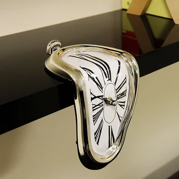 Новые сюрреалистические Тающие Искаженные настенные часы, Настенные часы в стиле Сальвадора Дали, украшение для дома, подарок для мальчиков и девочек