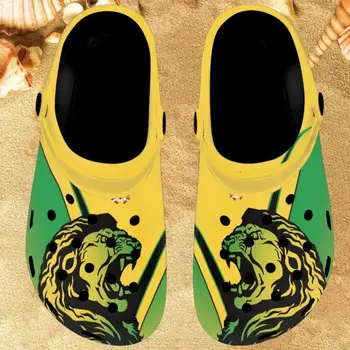 Twoheartsgirl/ модные женские сандалии с рисунком флага Ямайки, летние уличные тапочки на толстой подошве, дышащие пляжные шлепанцы-шлепанцы