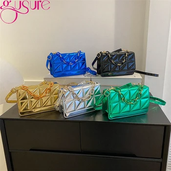 Стеганая сумка через плечо из искусственной кожи Gusure для женщин, брендовая дизайнерская сумка подмышками, женская модная цепочка, роскошные сумки-портмоне