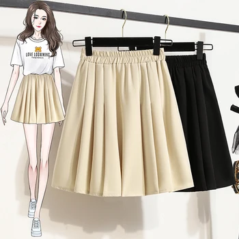 Черные плиссированные мини, сексуальные, с эластичной резинкой на талии, Элегантные женские летние юбки с высокой талией, юбка в корейском стиле, мода 2023, харадзюку
