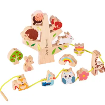 Поделки из лесных животных Монтессори для детей, строительные блоки, Балансир, кирпичи, игрушки для раннего развития для детей
