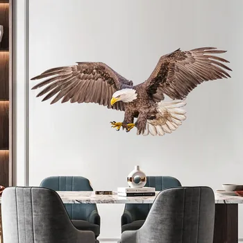 Реалистичные декоративные наклейки на стену с летающим белоголовым орланом, съемные наклейки на стены, художественные украшения для стен, домашний декор
