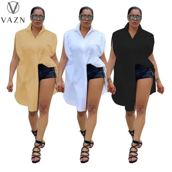 VAZN 20201 Горячие Простые Шифоновые рубашки Solid Energy, Молодежные комбинезоны, Повседневные Женские Тонкие Длинные рубашки с длинными рукавами