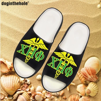 Женские тапочки с принтом Doginthehole Chi Eta Phi Sorority, летние легкие кокосовые тапочки из ЭВА, нескользящие, пляжные сандалии на открытом воздухе