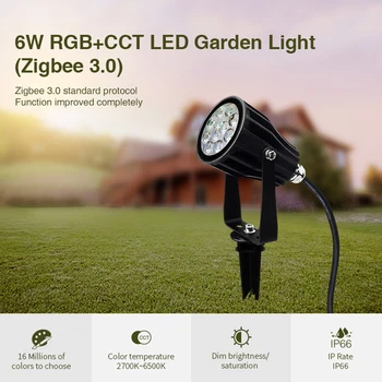 Miboxer AC100 ~ 220V FUTC04Z Zigbee 3,0 6 Вт RGB + CCT Умный Открытый Водонепроницаемый Газонный Светильник Садовые Фонари + Шлюз Может Управлять приложением