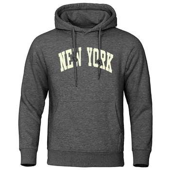 Нью-Йорк, Мужские толстовки в стиле хип-хоп, Уличный хип-хоп, Флисовая толстовка с капюшоном и карманом, пуловер с круглым вырезом, мужская одежда