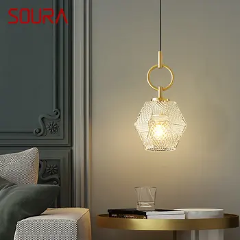 Современный латунный подвесной светильник SOURA LED Gold Copper Подвесные светильники Простой Креативный Декор для дома Спальни