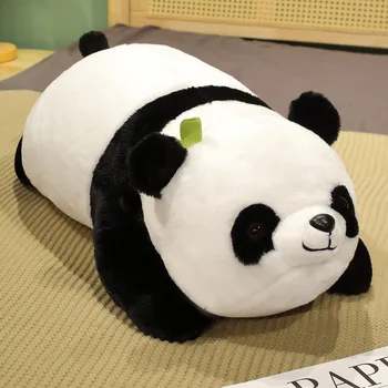 50/70 см, кавайные плюшевые игрушки с пандой, прекрасная подушка-панда с листьями бамбука, Плюшевый мишка, хороший подарок на день рождения для детей