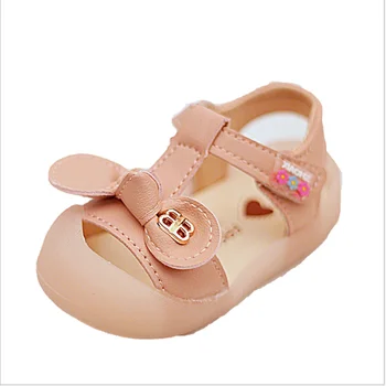 Детские летние сандалии 2021 года, детская обувь для ходьбы, твердый бант, желеобразная мягкая подошва, противоударные детские пляжные сандалии Baotou