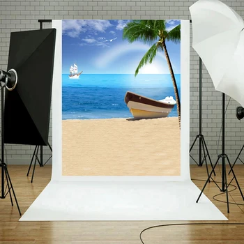 Летний Морской пейзаж, Пляж, Сказочные Ореолы, 3D Фон для фотосъемки, Экран, Фото, видео, Тканевый Реквизит для Фотостудии.