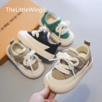 Детская парусиновая обувь, Новый стиль, тканевая обувь для мальчиков, весенне-осенняя повседневная обувь на мягкой подошве для девочек, детская уродливая обувь