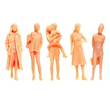 Фигурки людей в масштабе 1/64, неокрашенные миниатюры из смолы, модели поездов, Люди для макета железнодорожной станции, микроландшафт, декорации своими руками