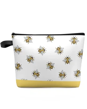 Пчелиное насекомое Желтая Дорожная косметичка большой емкости, Портативная сумка для хранения макияжа, женский Водонепроницаемый многофункциональный пенал