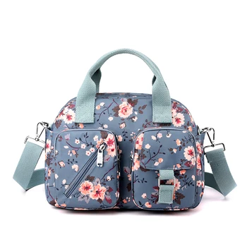 Женская сумка через плечо в пасторальном стиле с цветочным рисунком, нейлоновые сумки большой вместимости, водонепроницаемая повседневная женская дорожная сумка с верхней ручкой, сумка для мамы