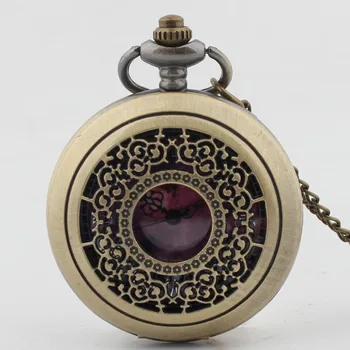 Старинные карманные часы с полым кварцем, Бронза, Антикварный цветок на окне, Лучший подарок для мужчин и женщин, reloj mecanico bolsillo