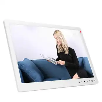 Электронный фотоальбом Белая пластиковая цифровая фоторамка 15,4 дюйма с сенсорными клавишами для гостиной