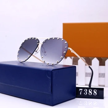 Модные солнцезащитные очки Мужские с поляризацией UV400, ретро-очки без оправы, женские очки без оправы