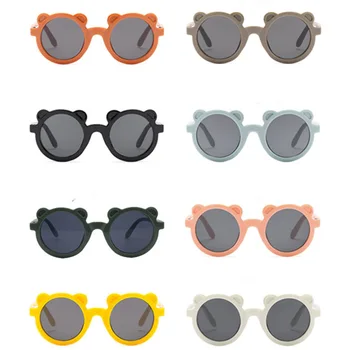 Новые детские солнцезащитные очки для путешествий в датском стиле в ретро-стиле с защитой от солнца Cute Shade Tide Baby Bear, красочные солнцезащитные очки